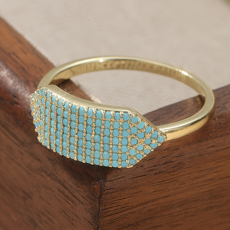 Elegant Vintage Turquoise Gold Plated Ring
