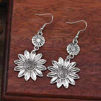 Vintage Bohemian Sunflower Pendant Earrings