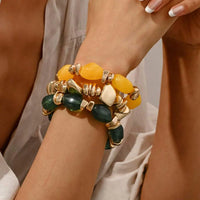 Bohemian Retro Geometric Thick Acrylic Beaded Bracelet