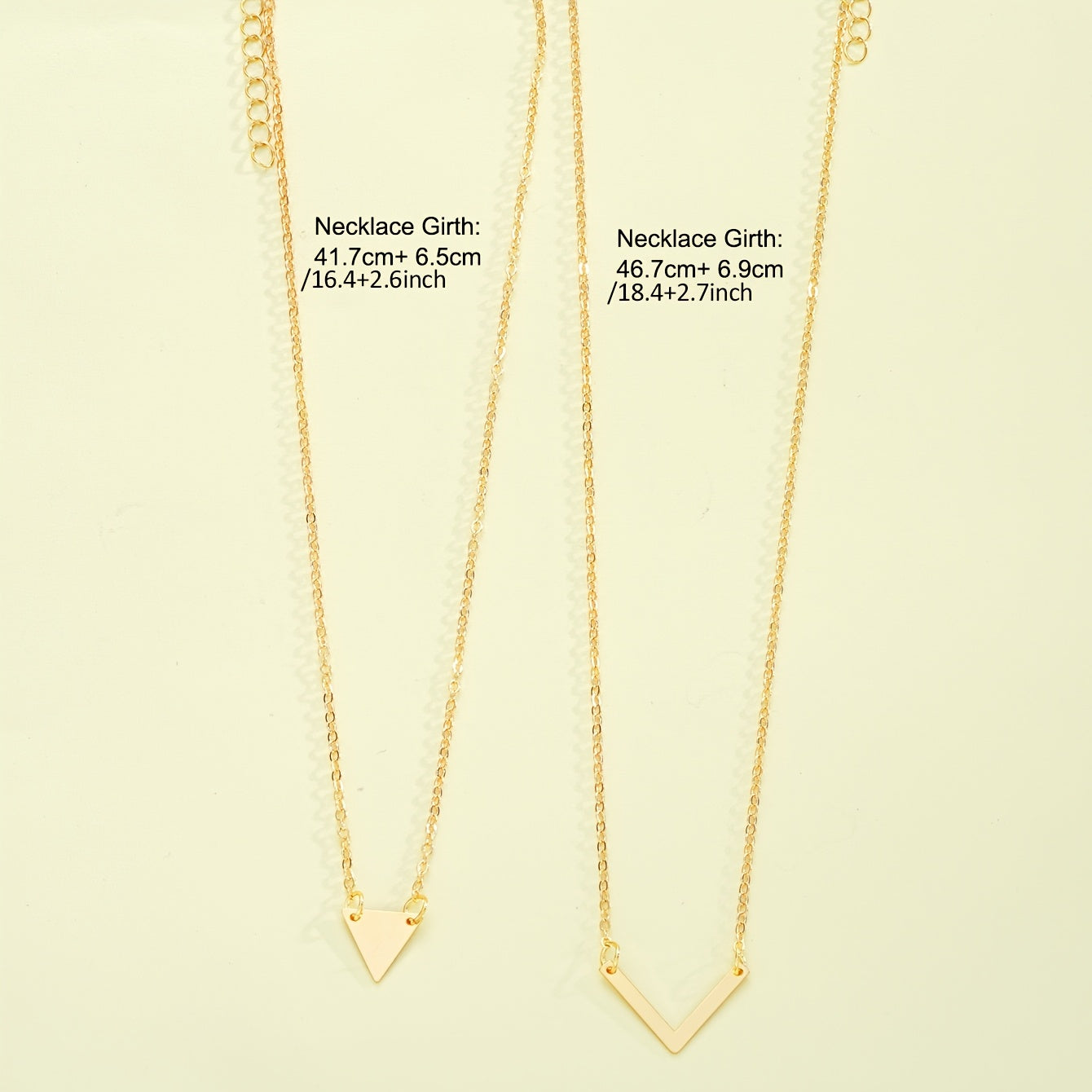 V-Shaped Triangle Chain Bracelet Set
