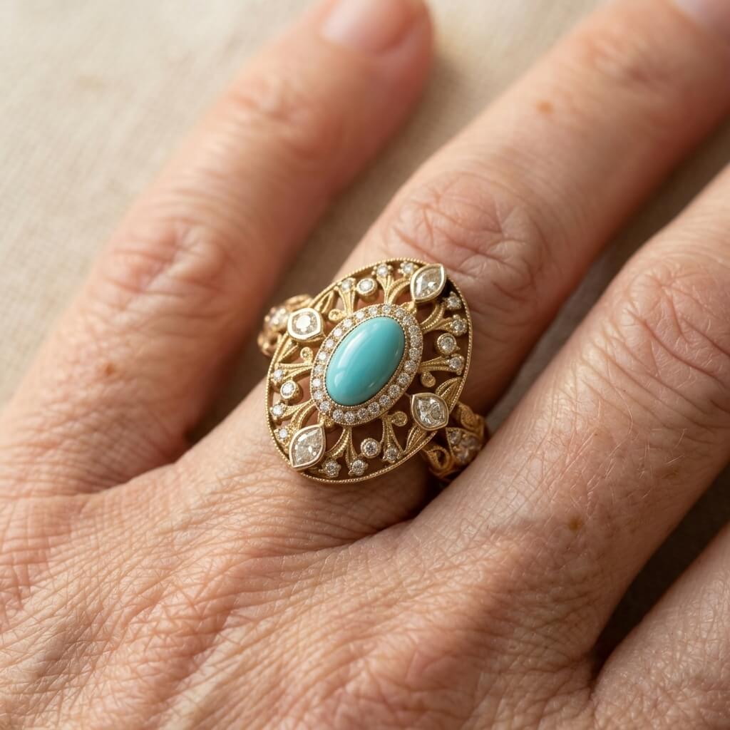 Turquoise Zirconia Ring
