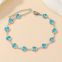 Elegant Stainless Steel Multicolor Heart Link Clutch Bracelet