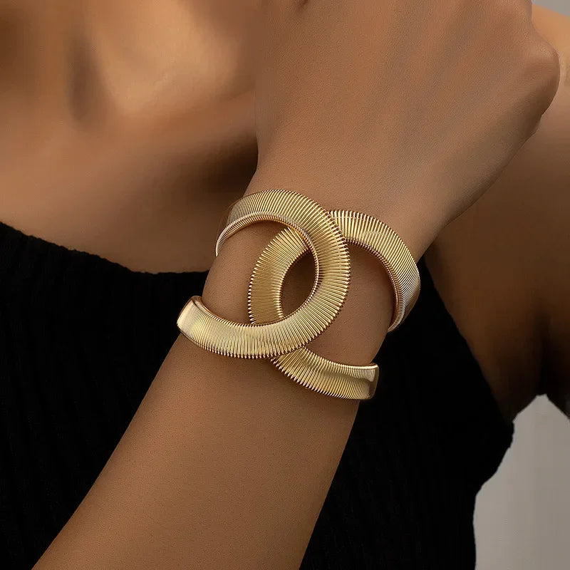 Elegant Dual Golden Bracelet