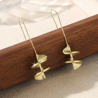 Vintage Gold Plated Leaf Statement Drop Earrings