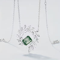 Moss Agate Fern Necklace