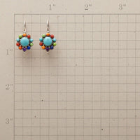 Multi-Colored Turquoise Hoop Earrings