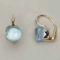 Vintage Elegant Blue Inlaid Zirconia Earrings