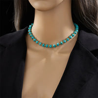 Turquoise Bead & Gold Accent Necklace