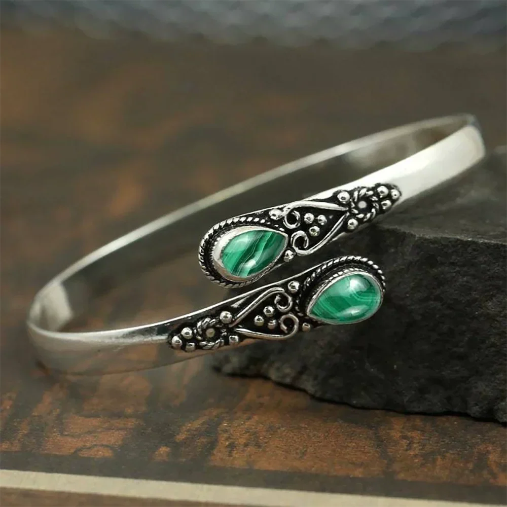 Vintage Bracelet with Colorful Gems and tribal Design