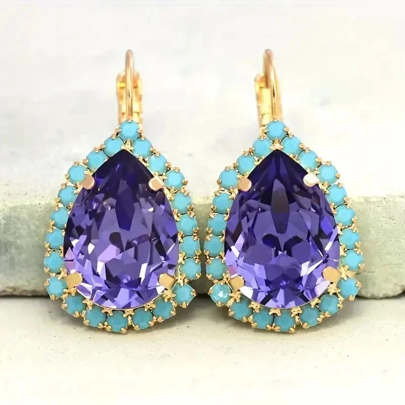 Vintage Crystal Teardrop Earrings