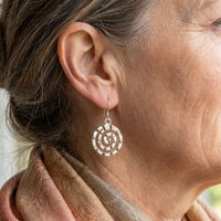 Vintage Hammered Spiral Silver Plated Earrings