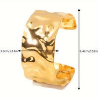 Elegant Polished Sculptural Wide Cuff Bracelet