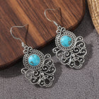Bohemian Vintage Style Filigree Turquoise Pendant Earrings