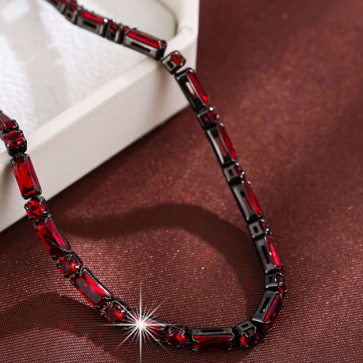 Elegant Vintage Zirconia Ruby Gold Plated Bracelet