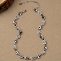 Bohemian Floral Swirl Spiral Pattern Short Choker Necklace