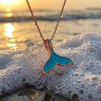 Gold Dolphin Tail Ring with Blue Opal Inlay