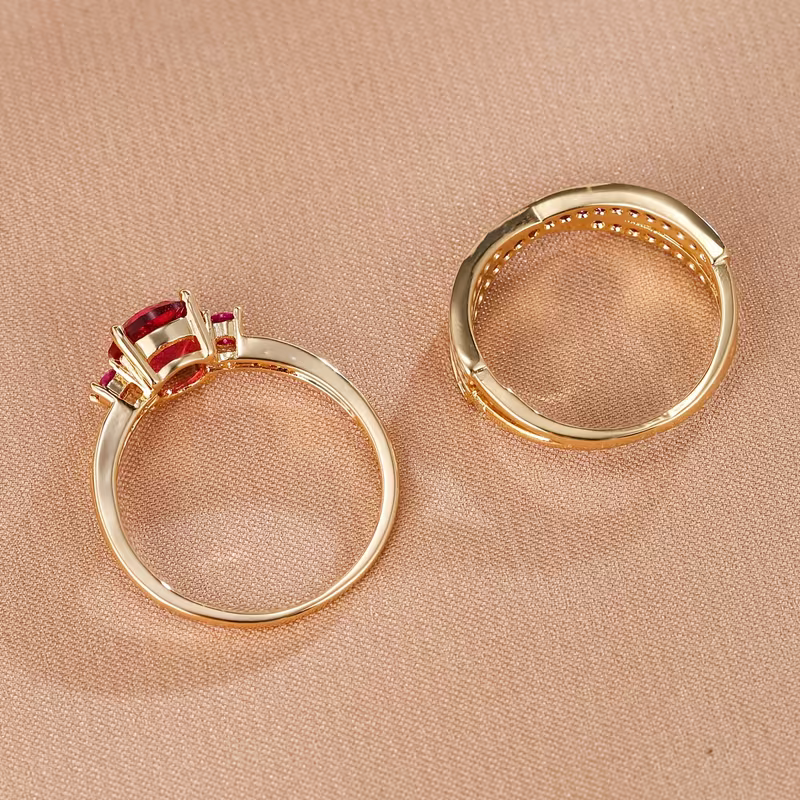Emerald Duo Ring Set
