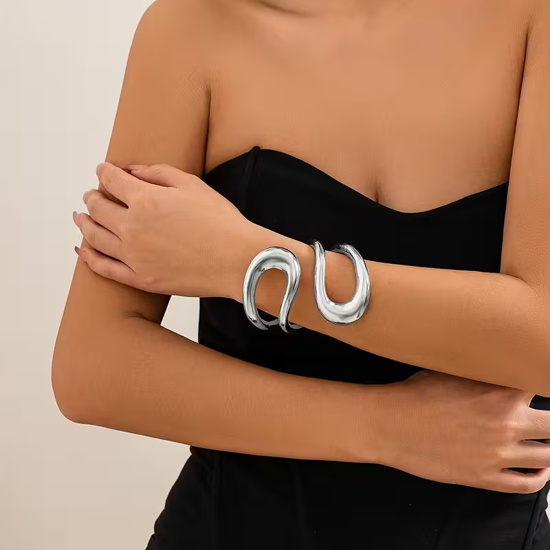 Minimal Golden Cuff Bracelet