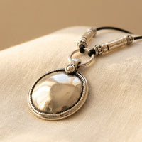 Necklace European American Disc Silvery Alloy