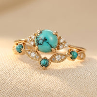 Bohemian Turquoise Ring Set