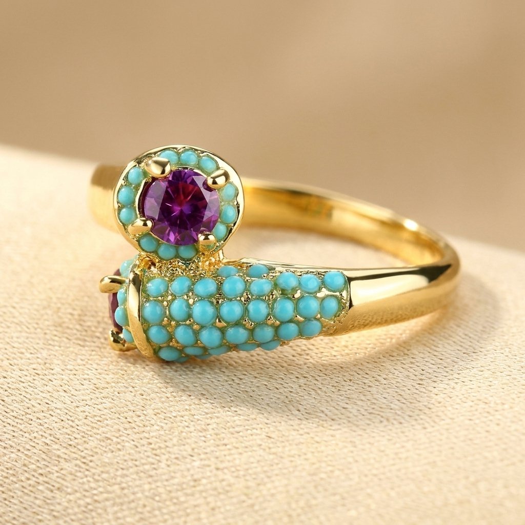 Turquoise Minimalist Ring Gold