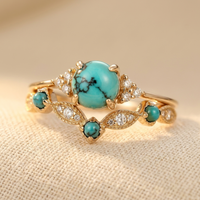 Bohemian Turquoise Ring Set