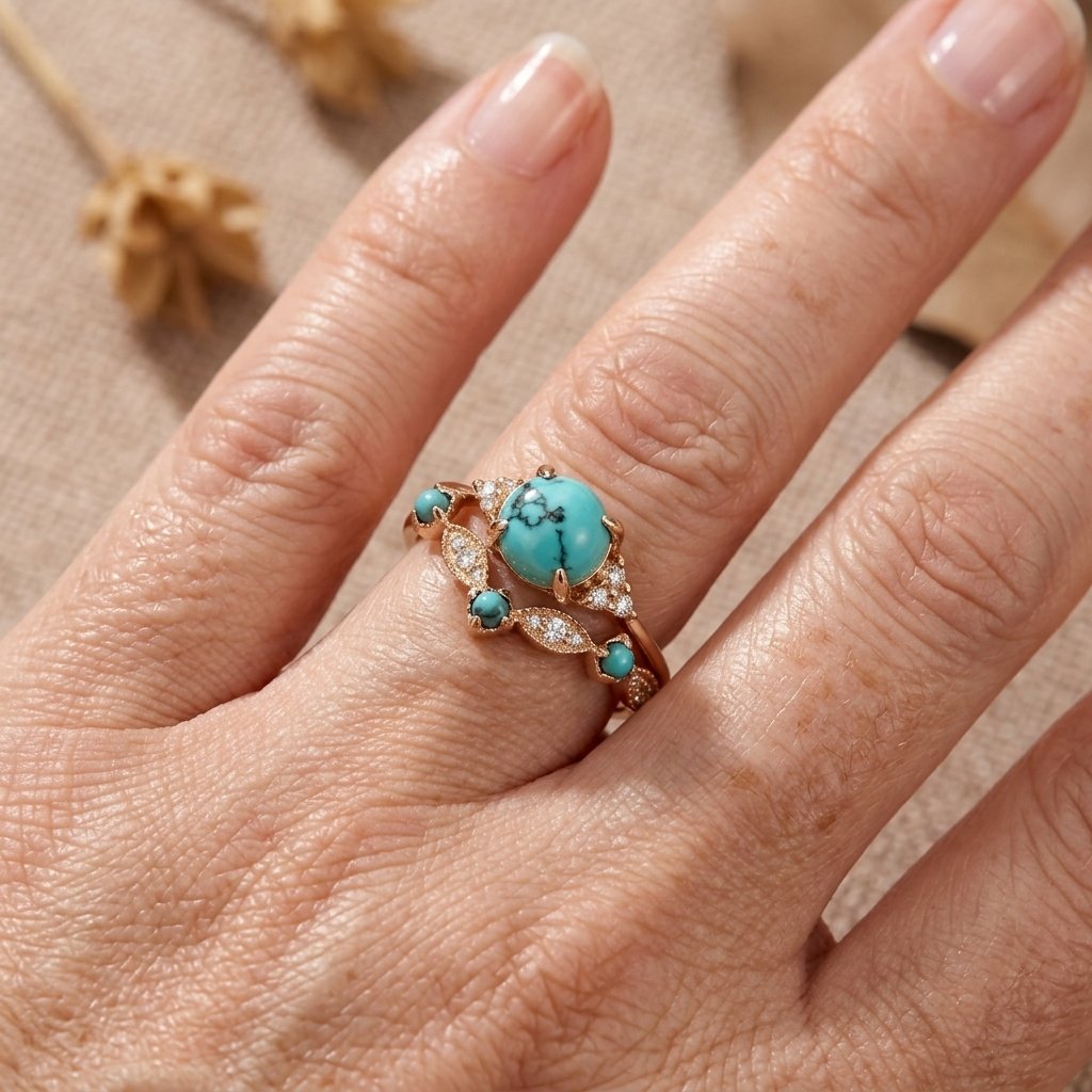 Bohemian Turquoise Ring Set
