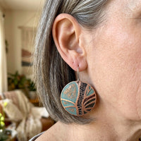 Large Disc Earrings Bohemian Tree Life