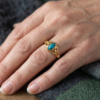 Turquoise Leaf Ring Gold