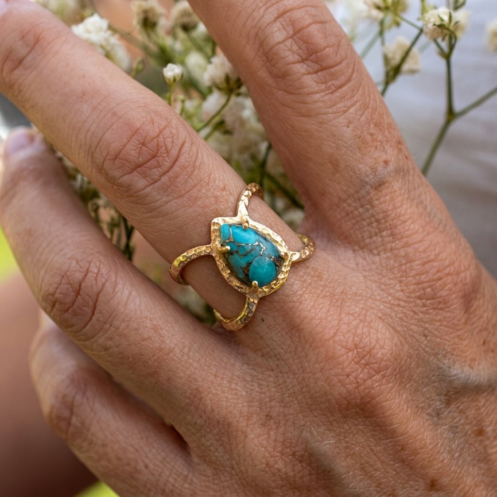 Bohemian Turquoise Gold Ring