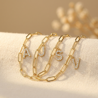 Dainty Paperclip Letter Initial Bracelet