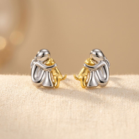 Two-tone silver and gold Hug earrings